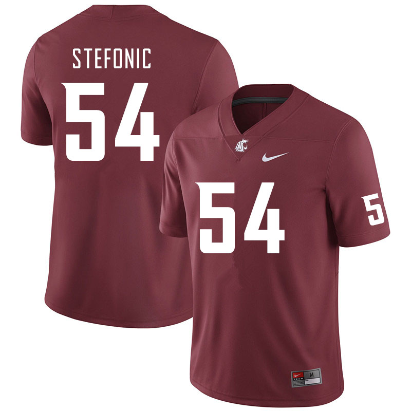 Men #54 Sky Stefonic Washington State Cougars College Football Jerseys Sale-Crimson